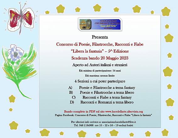 Concorso di poesie, filastrocche, racconti e fiabe libera la fantasia